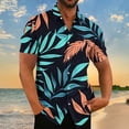 thumbnail image 2 of ZCFZJW Mens Hawaiian Shirts Short Sleeve Casual Button Down Tropical Beach Shirt Big and Tall Regular Fit Comfy Holiday Vacation Tees Tops Multicolor#08 S, 2 of 4