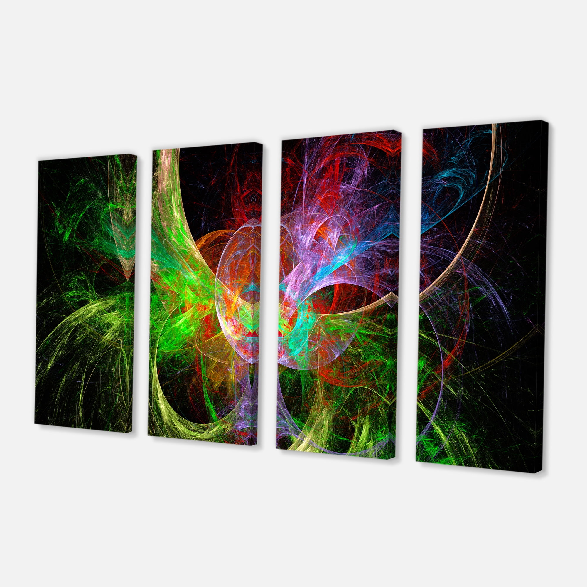 Designart 'Multi Color Fractal Abstract Design ' Abstract Canvas Art Print