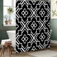 thumbnail image 3 of LALILO Black White Art Deco Shower Curtain, 72x72 in, 12 Hooks, Geometric Abstract Backdrop Decor, 3 of 6