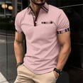 thumbnail image 2 of Men's Striped Golf Shirts 2024 Casual Short Sleeve Tennis T-Shirt Slim Fit Summer Button Up Athletic Tee Tops, 2 of 5