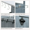 thumbnail image 3 of Outdoor Grill Cart with Stainless Steel Countertop, Foldable Shelf & Locking Wheels, Solid Wood Storage for Backyard BBQ, Poolside & Parties, Blue Grey, 3 of 8