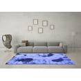 thumbnail image 3 of Ahgly Company Machine Washable Indoor Square Abstract Blue Modern Area Rugs, 5' Square, 3 of 4