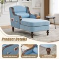 thumbnail image 3 of CQSXDA Oversized Chaise Lounge Indoor Fabric Single Sofa Bed Wide Seat Upholstered Lazy Sleeper Chair Set，Light Blue, 3 of 14