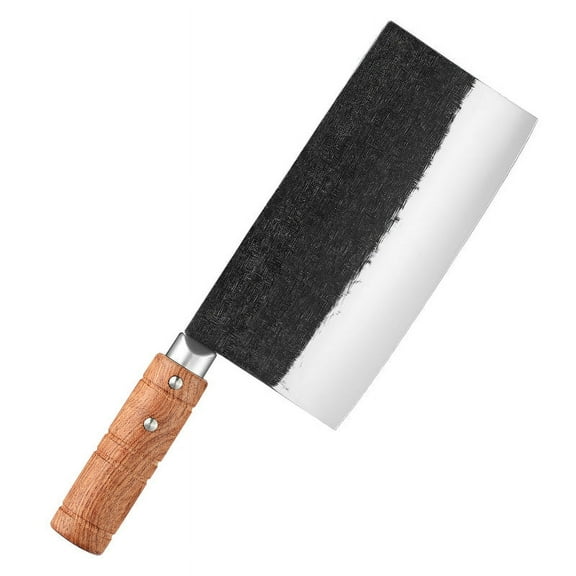 BRBLD Hand Forged Chef Cleaver Knife High Carbon Steel Blade Wood Handle
