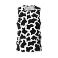 thumbnail image 2 of Easygdp Cow Print Black White Men's Mesh Basketball Jersey Quick Drying Sleeveless Shirts Fitted Muscle Tank Tops Sport Round Neck T-Shirt - 3X-Large, 2 of 9