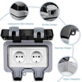 thumbnail image 3 of IP66 Waterproof Socket, Weatherproof Outdoor Sockets, Outdoor Wall Socket, Waterproof Junction Box, Waterproof Double Outlet, for Kitchen, Bathroom, G, 3 of 5