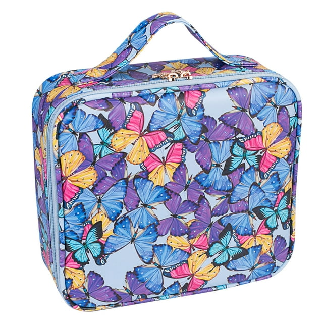 Trousse de Maquillage de Voyage Papillon Grande Capacité Rangement Cosmétique Trousse de Toilette