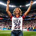 thumbnail image 6 of 2026 New USA Soccer Jersey Women, United States Jersey Soccer, Jersey USA V Neck Short Sleeve Football Shirt, USA Flag Soccer Jersey for Adult(Watermelon Red, 2XL), 6 of 6