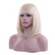 thumbnail image 2 of Rosa Star Short Bob Bob Wigs 12 "Rectas con flequillo plano Peluca sintética Cosplay Cosplay Daily Party Wig for Women (613#) esquí esquí Gafas de esquí, 2 of 5
