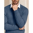 thumbnail image 5 of HAOMEILI Men's Relaxed Fit Cable Knit Crewneck Sweater, 5 of 7