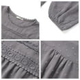 thumbnail image 5 of UVN Fall Shirts for Women Long Sleeve Blouses Ladies Crewneck Lace Crochet Tops Dressy Chiffon Blouses, 5 of 8