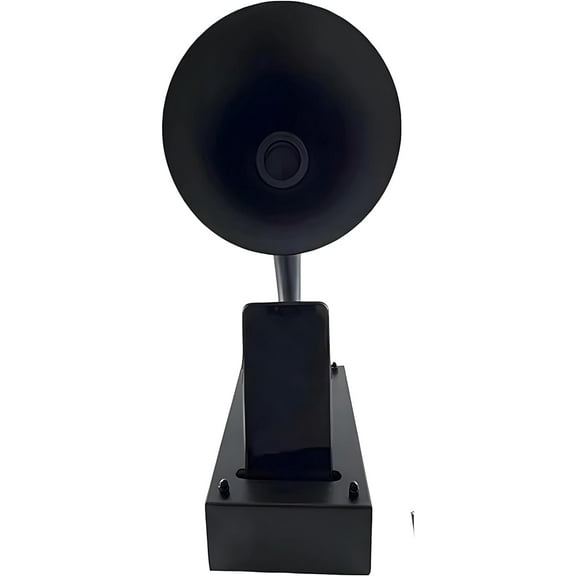 Antique Gramophone for Smartphones Black Old Vintage Style Non Electric Acoustic Amplifier Musical Gadget for Home Studio