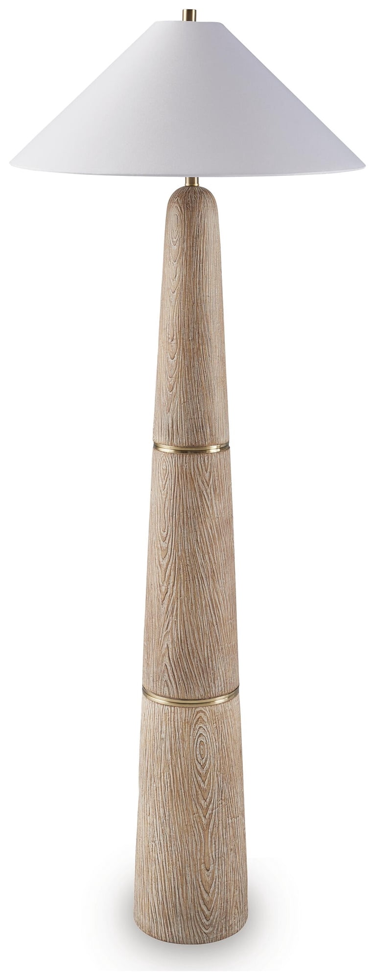 Signature Design by Ashley Gasparleigh Floor Lamp, Polyresin and Metal, 3-Way Switch, Brown and Gold Finish