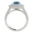 thumbnail image 2 of Mauli Jewels Engagement Rings for Women 2.03 Carat Halo Blue Diamond Engagement Wedding Ring 4-prong 14k Solid White Gold, 2 of 6