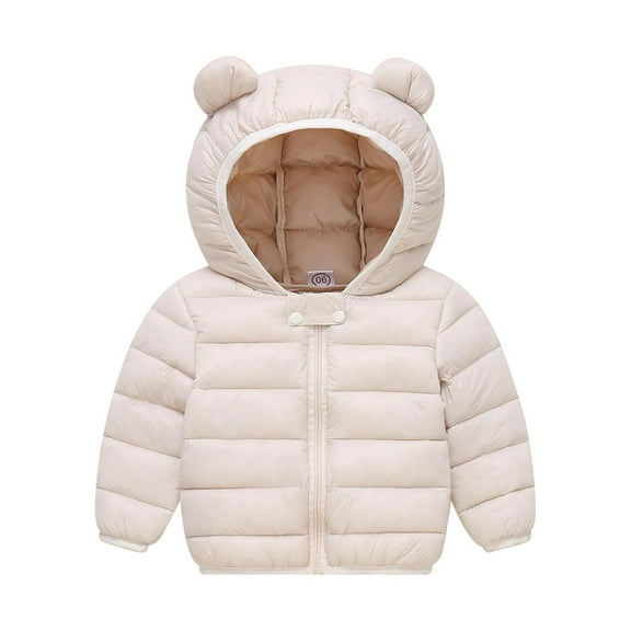 Baby Boys Winter Coat Little Boys Girls Puffer Coat Bear Ear Hooded Jacket Zipper Up Down Coats for Baby Toddler Puffer Jacket Baby Clothes 18-24 Months