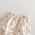 thumbnail image 4 of WERYOUNG Tenues d'Été Confortables pour Filles et Garçons, Robe à Manches Volantées Imprimée Dessin Animé, Ensemble Haut et Short, Tenue de Maison Adorable pour Enfants, Beige, 3-4 Ans, 4 of 5