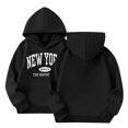 thumbnail image 5 of YDFCWXW Fall Preppy Graphic Hoodie for Girls Casual Long Sleeve Pullover Top with Pocket (Black, 11-12 Years), 5 of 5
