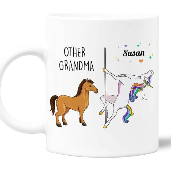 Personalized Unicorn Grandma Coffee Mug Cup Birthday Grandparents Christmas Gifts For Best Grandmas Mimi Nana Grandmother Grandmom From Grandchildren Granddaughter Grandson Custom Name