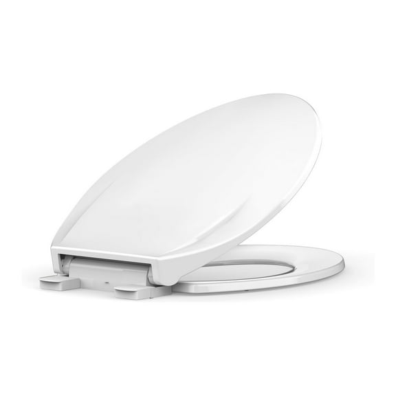 Toilet Seat, Elongated Toilet Seat with Quick-Release And Quick-Attach, Plastic Toilet Seat with Soft Close, Never Loosen, Easy Install and clean - White