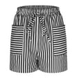 thumbnail image 4 of Shorts for Women Clearance, Xunlbb Women Fashionable Summer Striped Pocket Drawstring Shorts, 4 of 6