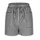 thumbnail image 4 of Pantalones Cortos Casuales de Verano para las Mujeres Cordón de Bolsillo a Rayas de Moda, Desgaste Callejero de Poliéster Aireado, 4 of 6