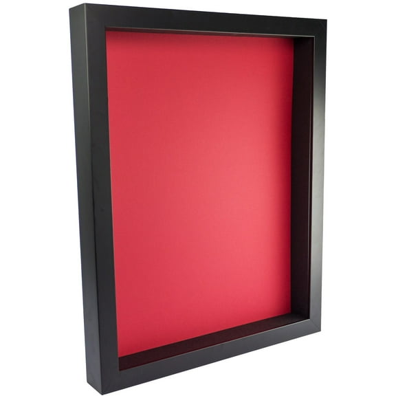 20x30 Shadow Box Frame In Black With A 1 3/4" Usable Depth Includes Red Acid-Free Backing, UV