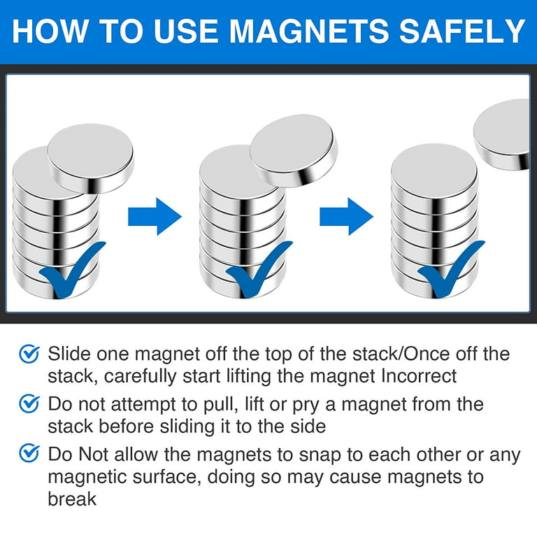 TRYMAG Small Magnets, 6 Pack Strong Neodymium Magnets Disc Magnets with  Adhesive Backing for Crafts, Heavy Duty Permanent Rare Earth Magnets for