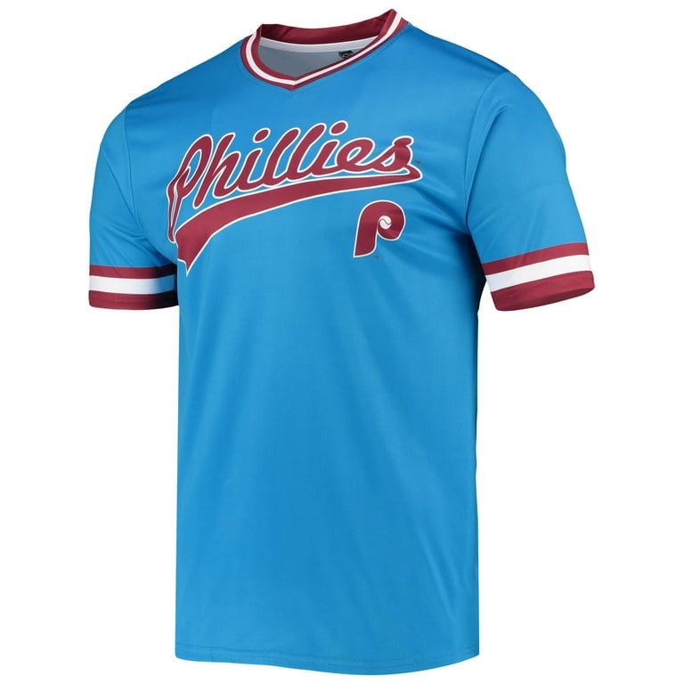 Men's Stitches Light Blue/Burgundy Philadelphia Phillies