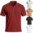 thumbnail image 2 of Yungyresw Men's Casual Polo Shirts Summer Short Sleeve Textured Polo Shirt Collared Business Tops, 2 of 8