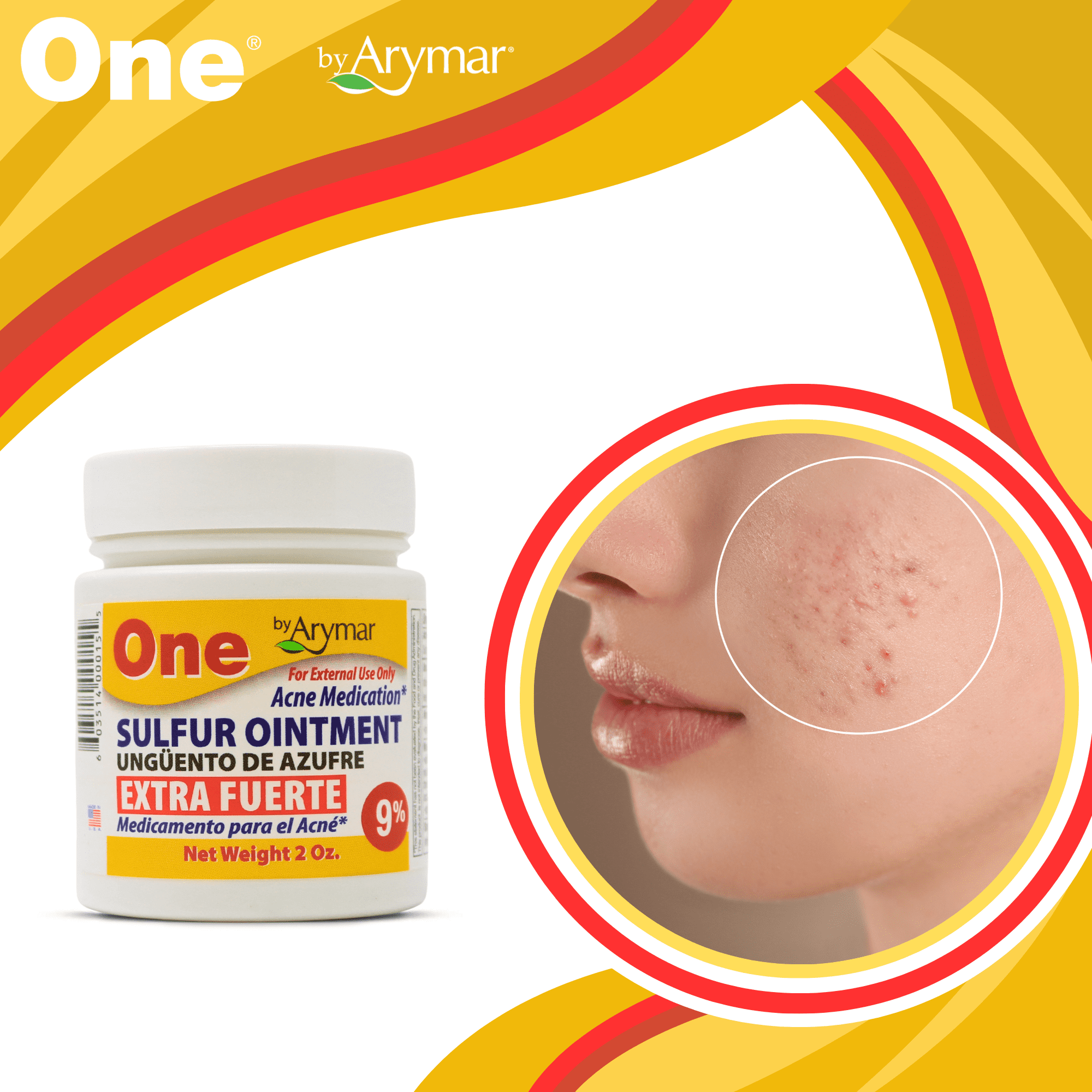 Arymar Sulfur Ointment for Acne / Healthy Skin - 2 Oz