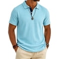 thumbnail image 2 of Uwinwear Men's Golf Shirts Dry Fit Moisture Wicking Performance Short Sleeve Collared Polo Shirts for Casual Athletic Business Summer Outdoor Casual Top,Sky Blue,XXXL, 2 of 8