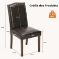 thumbnail image 7 of CONCETTA 6 Nailhead Trim Parsons Chairs, Wood Legs, Stylish Leather, Elegant Chair Set, Dark Brown, 7 of 7