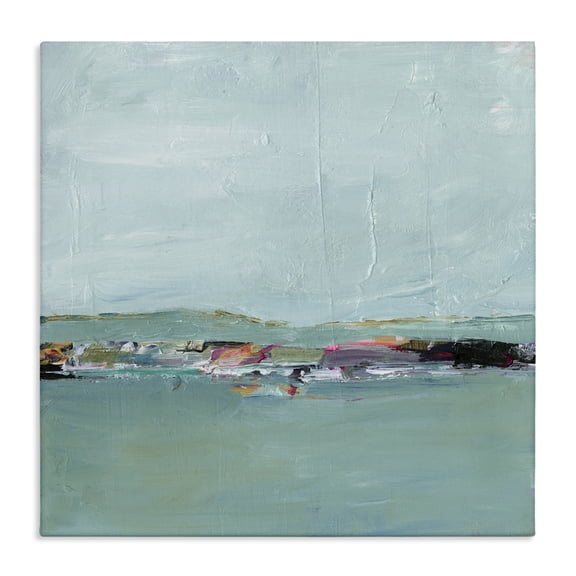 Stupell Industries Distant Ocean View Landscape & Nature Painting Wrapped Canvas Art Print Wall Art, 17 x 17