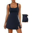 thumbnail image 2 of Tennis Dress for Women,Womens Workout Dress Shorts with Pockets Summer Sleeveless Athletic Workout Golf Mini Active Romper Dress Build In Bra Outdoor Going Out Tennis Golf Outfits, 2 of 7