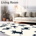 thumbnail image 2 of ODIKA 5'x7' Machine Washable Non-Slip Area Rug, Whimsical Feline Cartoon Style Playful Cat Design High Traffic Rug, Black, 722584, 2 of 7