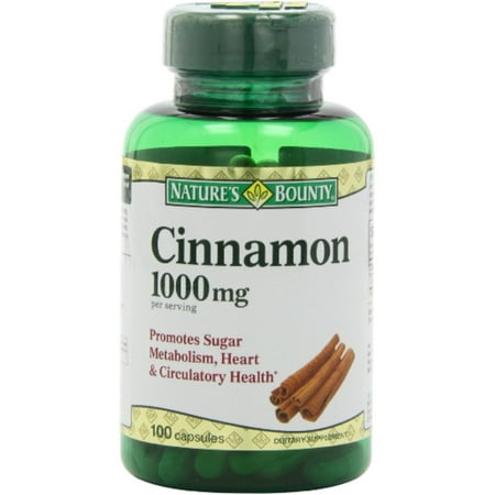 Nature's Bounty Cinnamon 1000 mg Capsules 100 ea (Pack of