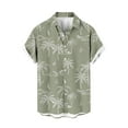 thumbnail image 3 of UVEASISHA Floral Button Up Shirts for Men,Mens Hawaiian Shirts Short Sleeve Casual Button Down Tropical Beach Shirt Oversized Aloha Shirt 2025,Green XL, 3 of 5