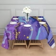 thumbnail image 3 of Square Tablecloth, Waterproof Polyester Table Cover, Wrinkle Resistant & Washable Fabric for Dining, Kitchen, Picnic, 60x60in(152x152cm), Liquid & Marble Print, 3 of 6