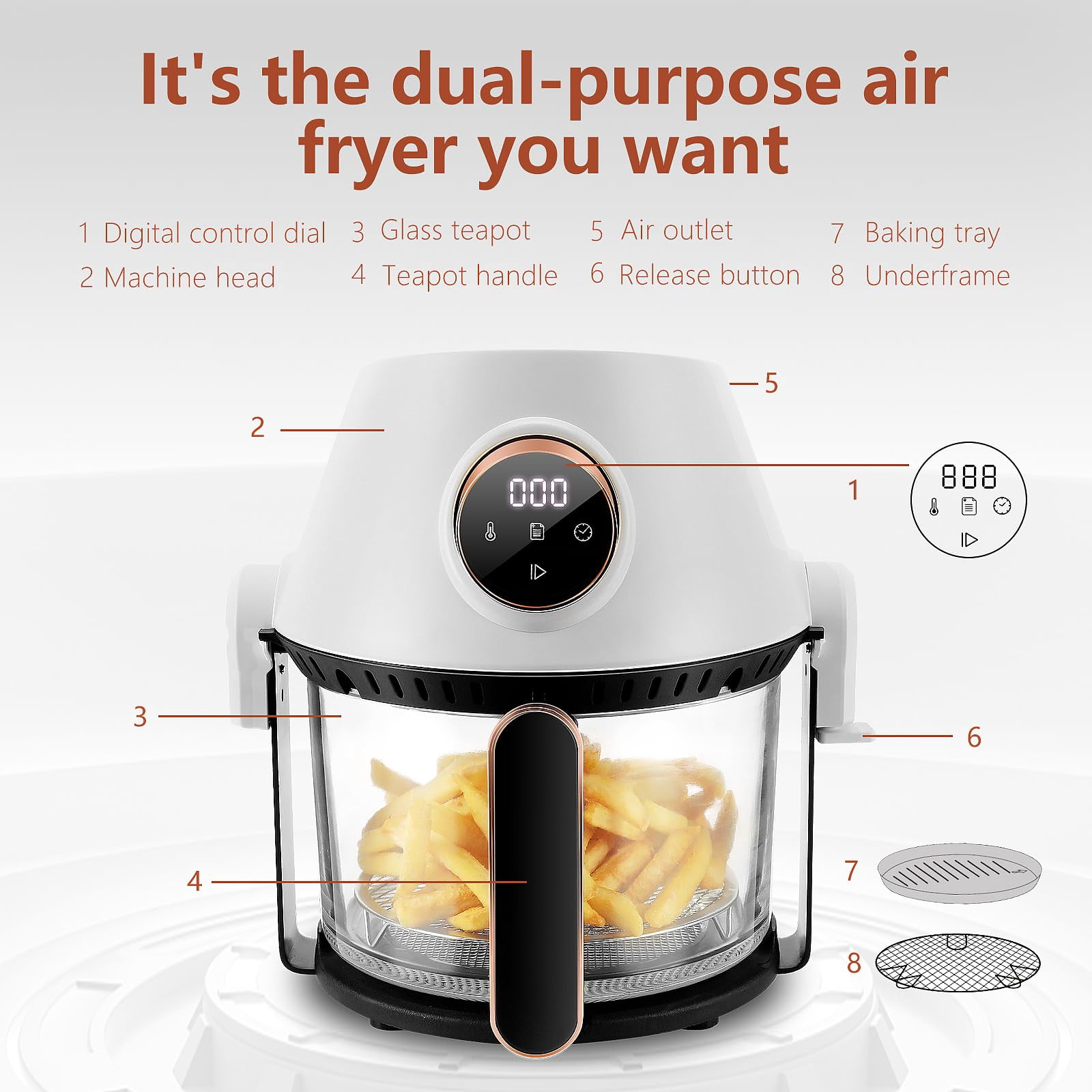 New Air Fryer With Frying Pan Combo Non Toxic Non Stick Easy