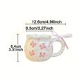 thumbnail image 1 of Taza de café de cerámica con diseño de lazo pintado a mano en relieve 3D creativo, embalaje de caja de regalo exquisito, regalo perfecto, 1 of 2