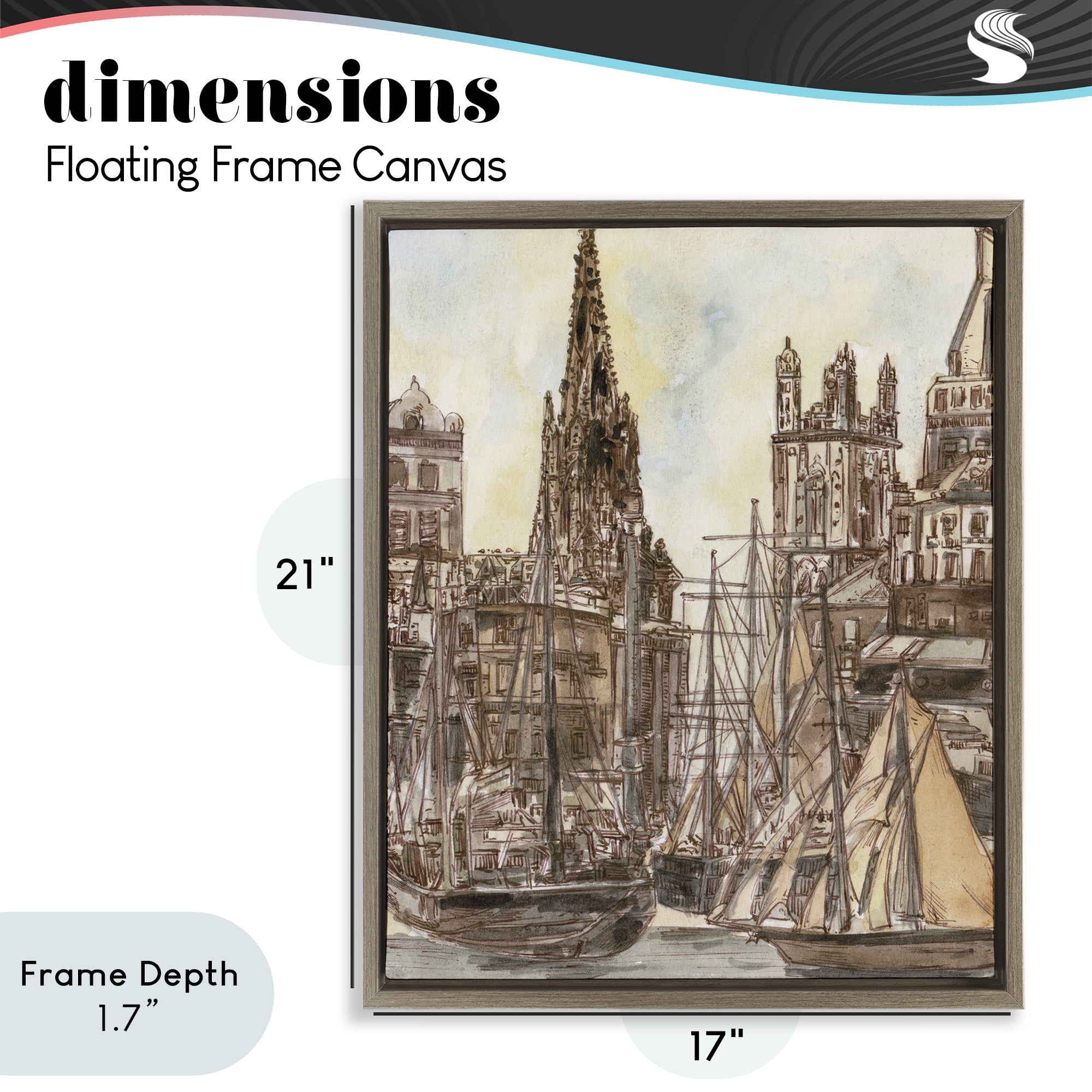 Stupell Industries Salted Remnants Harbor Brown Framed Floater Canvas Wall Art, design by Melissa Wang