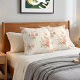 thumbnail image 6 of Pillow Covers 26x26 Set of 2, Pink Roses Throw Pillow Covers Decorative Couch Cushion Cover, Vintage Boho Farmhouse Botanical Leaves Microfiber Soft Square Pillowcases for Bedroom Living Room Sofa, 6 of 9
