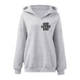 thumbnail image 6 of Shirts for Women Dressy Casual Plus Winter Fall Comfy Hooded Long-sleeved Cap One Shoulder Hoody Graphic Leisure Cotton Hoodies Sweatshirts(Light Gray,XXL), 6 of 6