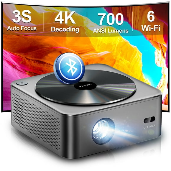ULTIMEA 4K Decoding & HDR 10 Projector, 700 ANSI Lumens WiFi 6 Bluetooth Projector, Versatile OS, Object Avoidance, Screen Adaption, 3S Auto Focus + 6D Keystone Smart Projector for iOS, Android