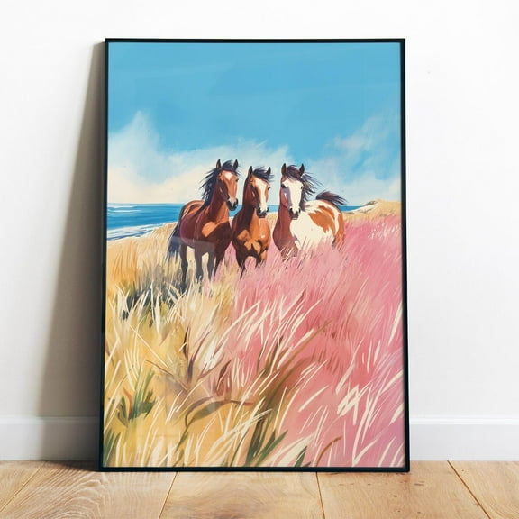 Poster Wild Horses Print Western Aesthetic Nursery Printable Art Equestrian Wall Art Wild Horse Herd Art Farmhouse Horses Art Horses Gift For Her - No Framed, Vintage Wall Art, Hot Trend!, 8x12