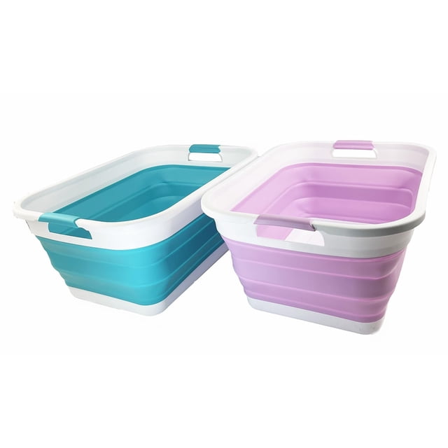 Cesta de lavandería SAMMART, plástico plegable, 41 L (10,8 galones)