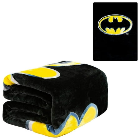 

Emblem 60 x 80 Blanket - - Black with Yellow - by - Super Soft & Thick - 100% Polyester