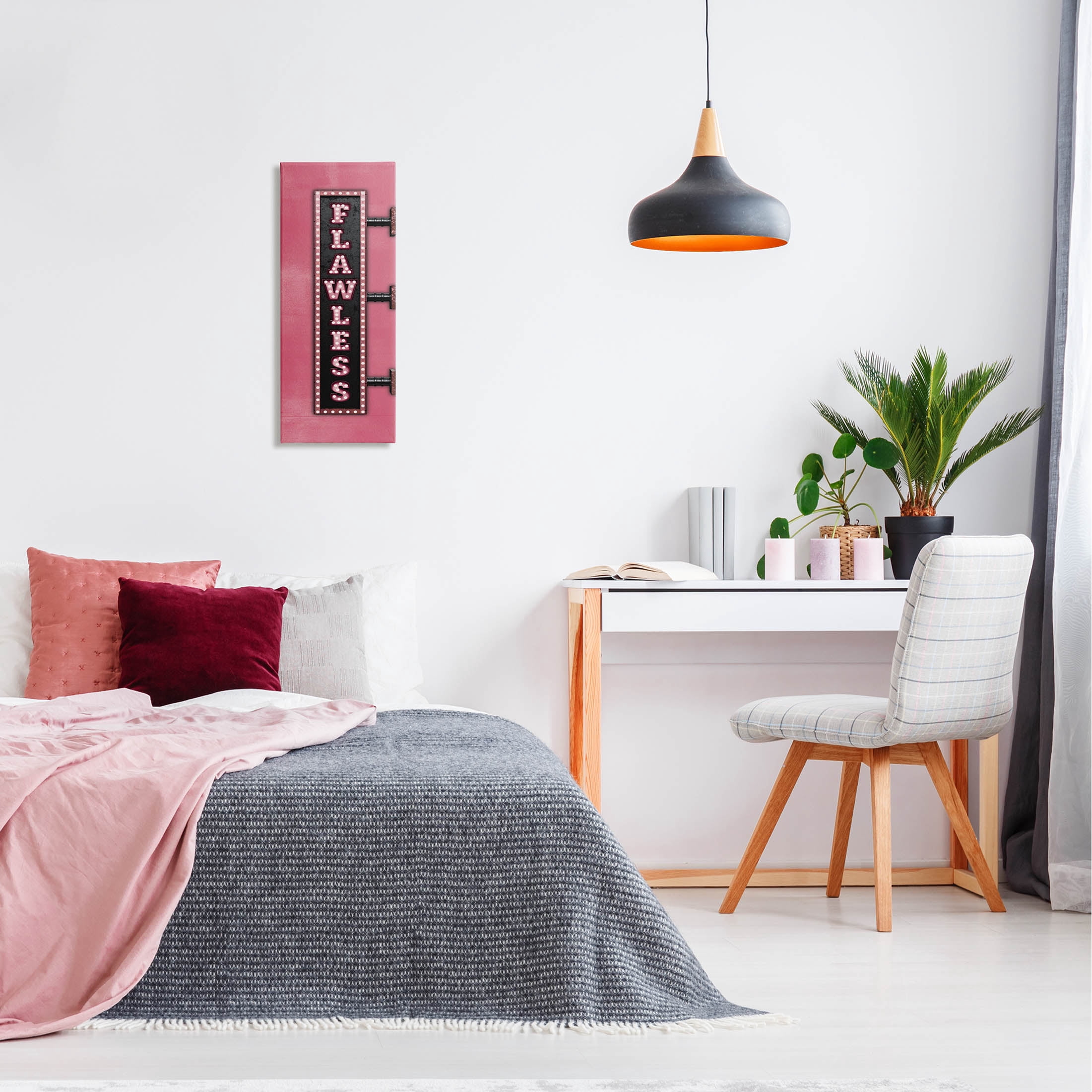 Stupell Industries Pink Flawless Retro Lights Sign Graphic Art Gallery Wrapped Canvas Print Wall Art, Design by JJ Design House LLC