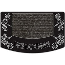 J&V TEXTILES Original Durable Rubber Door Mat, 18x28, Heavy Duty Doormat, Indoor Outdoor, Waterproof, Easy Clean, Low-Profile Mats for Entry, Garage, Patio Aloha Silver