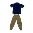 thumbnail image 2 of TISHITA 2 Pieces 1/6 Scale Short Sleeve T Shirt and Pants for 12" Male Action Figure Navy, 2 of 8